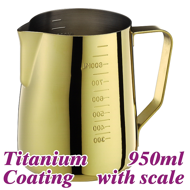 #1326 950cc Milk Pitcher w/ scale - Titanium Golden (HC7091)